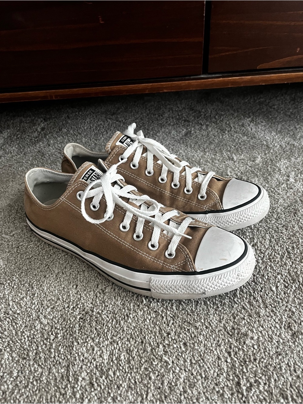 Converse Low-Top Sneakers in Brown and White - Picture 2 of 4